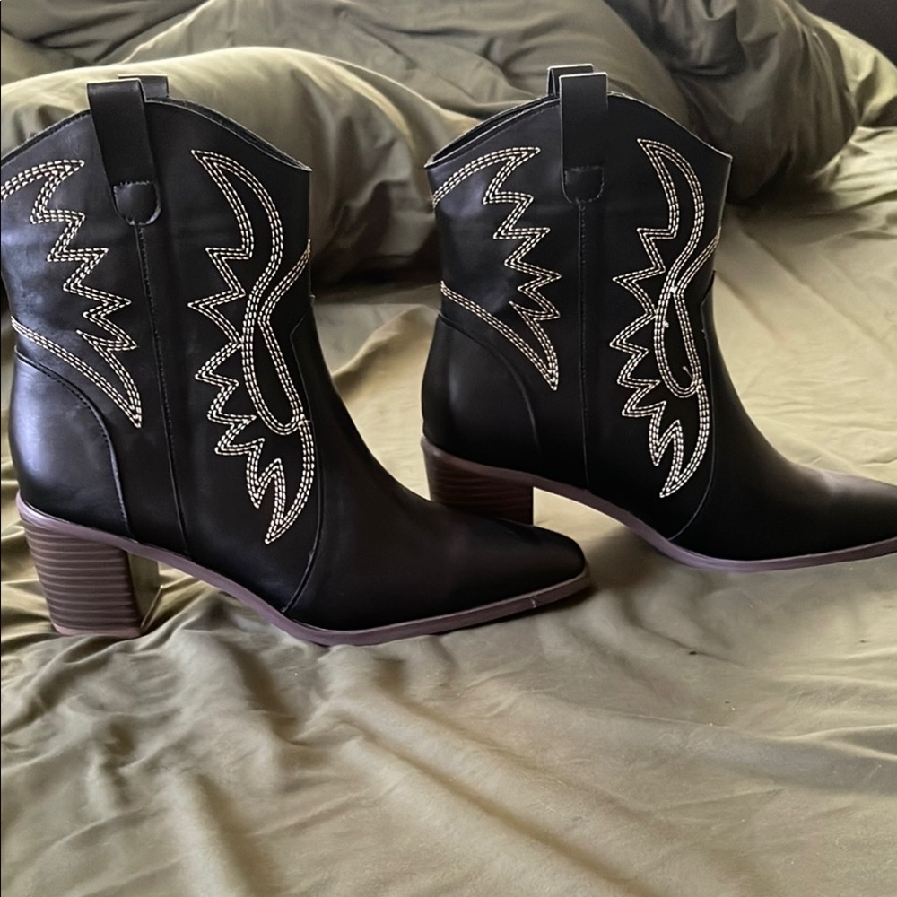 Black Western Ankle Boots